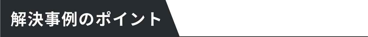 解決事例のポイント