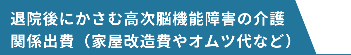 退院後にかさむ高次脳機能障害の介護関係出費（家屋改造費やオムツ代など）